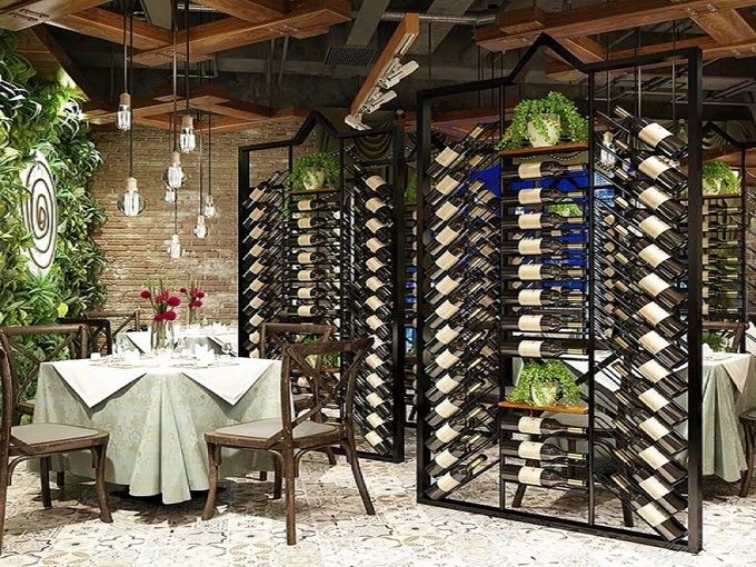 Gloss Black Stainless Steel Wine Cellar Racks Chrome